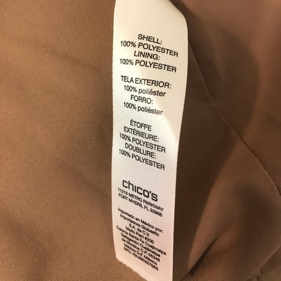 Chico’s Faux Suede Scalloped Jacket Tan Women’s size 3 - Picture 6 of 8